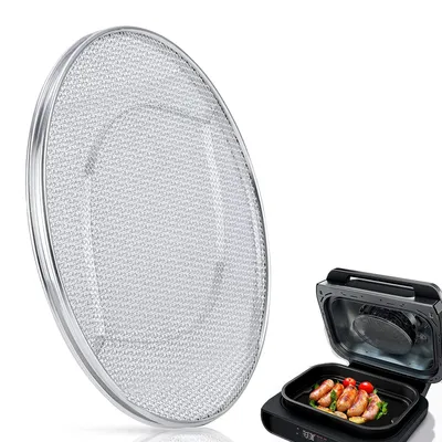 Spritzschutz für Heißluftfritteuse, 19,5 cm, Edelstahl, feinmaschig, 6-in-1