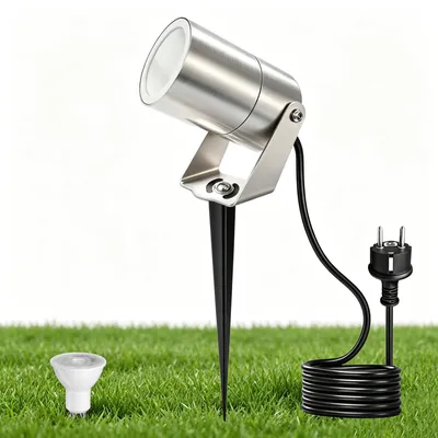 LED Gartenspot mit Erdspieß GU10 IP65 230V 5W warmweiß