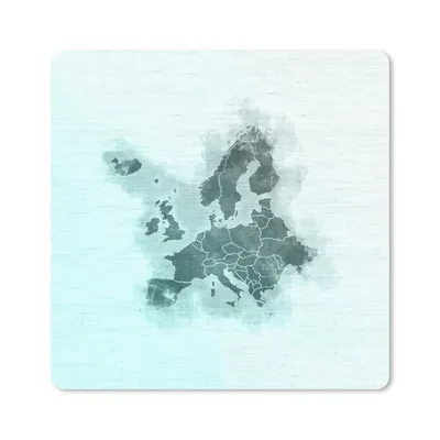 Produktbild von MuchoWow® Mauspad Mousepad Karten - Europa - Blau - Aquarell 30x30 cm - Mousepads - Maus Mat - Pad - Mausunterlage - Gaming
