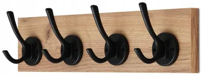 Produktbild von FURNITECO Klassische Wandgarderobe für den Flur, 4 Haken, Retro