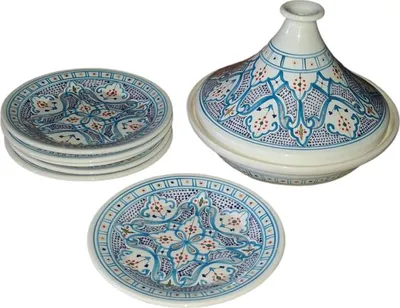 Obrázok produktu pre Súprava marockých tanierov Tagine Turquoise - 6 osôb