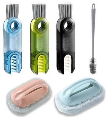 Image de Ensemble de brosses de nettoyage, 6 pièces, pour bouteilles, tasses et autres.