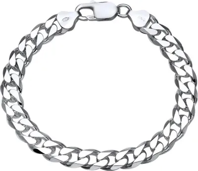 Produktbild von JEWLIX Herren 925 Silber Panzerkette Armband, 8mm Breit Hochglanz 21cm