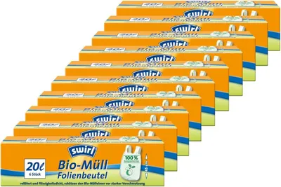 Produktbild von SwirlMüll Folien-Beutel 20l mit Tragegriff 6stk./Rolle (10er Pack)
