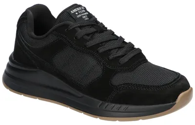 Produktbild von American Club LE08, Sportschuhe Memory Foam System, Sneaker Schnürschuhe atmungsaktiv bequem, Schwarz 38