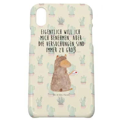 Produktbild von Mr. & Mrs. Panda Iphone 10 Handyhülle Alpaka Fahne - Kaktus Grün - Geschenk, Lamas, Handy, Lama, Liebe, Cover, Hülle, Alpakas, X