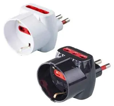 Produktbild von DREIFACH-SCHUKO/UNIVERSAL-ADAPTER 16A ROSI 2P+T - Steckdosen 10/16A 2P+T, Farbe: Schwarz