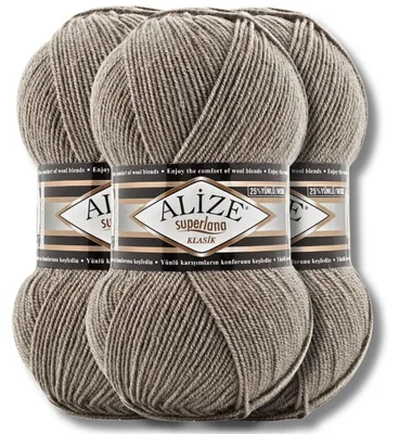 Immagine prodotto di Alize 3x 100g Superlana Klasik, filato solido, ideale per uncinetto e maglia (colore 283)