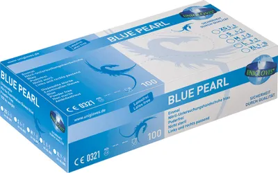 Produktbild von Unigloves BLUE PEARL  Nitrilhandschuhe 8-9 Large 100 Stück/Box