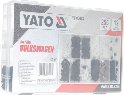 Produktbild von 255x YATO Halteclipsatz Innenraumverkleidung YT-06663 für VOLKSWAGEN