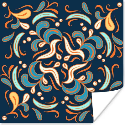 Produktbild von MuchoWow® Poster Blätter - Farben - Muster 75x75 cm - Wand Dekoration