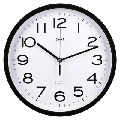 Produktbild von Trevi OM 3302 S, Wand, Quarzuhr, Rund, Schwarz, Weiß, Akku, 40 mm