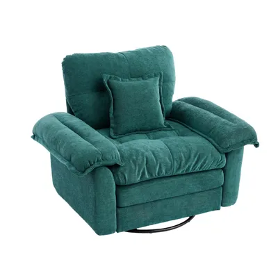 Produktbild von LVHOM Drehsessel 360° Drehbar Chenille Relaxsessel mit Kissen Polstersessel Einzelsessel für Wohnzimmer & Schlafzimmer, Grün