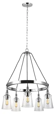 Zdjęcie produktu dla Żyrandol Loras chromowany 5xE27x60W szkło wym:232,4x72,7x72,7cm IP20 Quintiesse