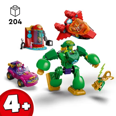 Produktbild von LEGO ǀ Marvel Iron Man und Seine Fantastischen Freunde Loki vs. Team Iron Man - Superhelden Spielzeug mit Auto, Flugzeug, Mech Figur & 4 Minifiguren - Geschenk für Jungen ab 4 Jahren & Fans - 11211