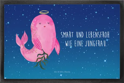 Produktbild von Mr. & Mrs. Panda Schmutzmatte Sternzeichen Jungfrau 50 x 75 cm - Sternenhimmel Blau - Geschenk, Fussmatte, Schmutzfangmatte, fußmatte, Schmutzfangteppich, Bodenvorleger