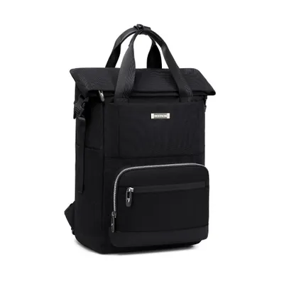Image de Sac à dos d'affaires Eleganci – Sac à dos avec compartiment pour ordinateur portable, idéal pour le travail, les voyages d'affaires et la vie quotidienne, couleur noire