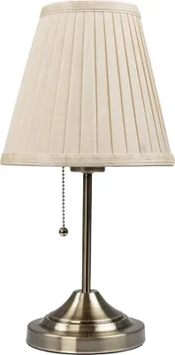 Produktbild von ARTE LAMP Klassische dekorative Tischlampe mit Kabel – LED-Schreibtischlampe mit weißem Textillampenschirm für Wohnzimmer und Schlafzimmer.Color:Bronze, Beige,Size:Tischleuchte