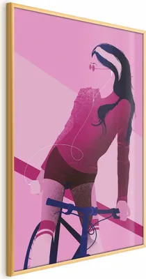 Produktbild von Posterpapier Poster - Woman on a Bicycle 21x30 cm Menschen h-A-0147-ao-a