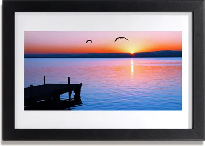 Produktbild von Bild 30x20 MDF-Rahmen Wandkunst Meerpier Sonne Landschaft