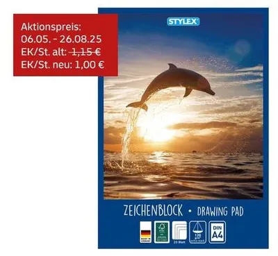 Produktbild von Stylex Zeichenblock DIN A4 20 Bl. 120g