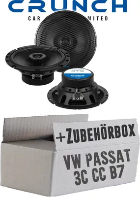 Produktbild von VW Passat 3C CC B6 B7 Front - Lautsprecher Boxen Crunch GTS62 - 16,5cm 2-Wege Koax GTS 62 Auto Einbauzubehör - Einbauset