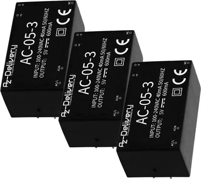 Produktbild von AZ-Delivery Stromversorgung 220V zu 5V Mini-Netzteil kompatibel mit Arduino und Raspberry Pi, 3x Mini-Netzteil