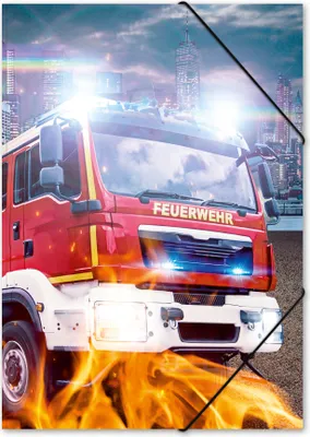Produktbild von itenga Gummizugmappe Zeichenmappe A3 Motiv Feuerwehr