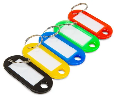 Image de Étiquettes à clés - 5 couleurs - plastique - 50 pièces par paquet