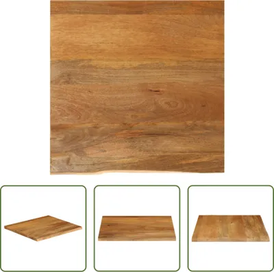 Obrázek produktu pro The Living Store Stolová deska se stromovou hranou 80x80x2,5 cm z masivního mangového dřeva