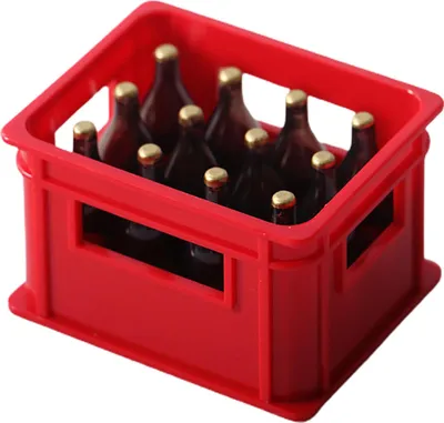 Produktbild von 1:12 Dollhouse Bier Model Exquisite Decorative Harz Simulation Bier Getränkbox Modell für Kinder-Rot
