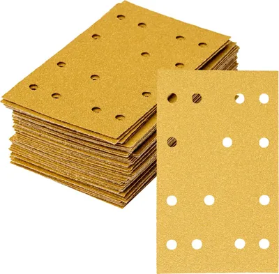 Produktbild von STIER Schleifstreifen Universal 80 x 133, P60, 50 Stk., 14-Loch, Korund, Latexhaltiges stabiles D-Papier