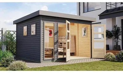 Produktbild von Gartenhaus Karibu Laharo 6 334 x 331 cm grau
