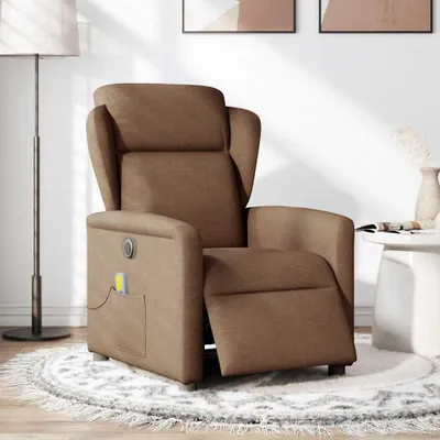 Produktbild von vidaXL Massagesessel Elektrisch Braun Stoff