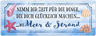 Produktbild von Nimm dir Zeit für Meer & Strand Metallschild L in 10,5x28cm
