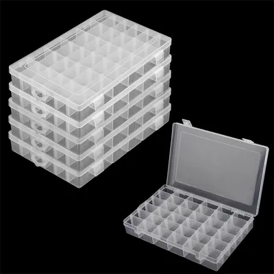 Produktbild von Sortierboxen mit 36 Fächern - Kunststoff - transparent - 27 x 17 x 4,5 cm
