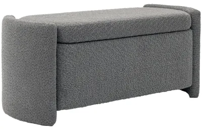 Produktbild von Sitzbank mit Stauraum Flurbank Schuhbank, gepolstert, 105 cm x 44 cm x 45,5 cm. Grau