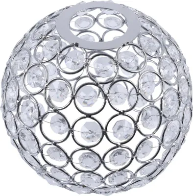 Image de Abat-jour Crystal Chrome Boule 14 cm – abat-jour en verre élégant pour un éclairage raffiné de la pièce