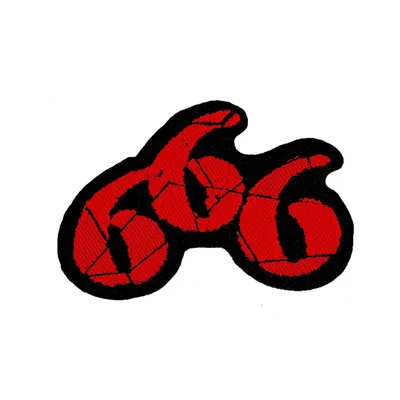 Image de Découpe - Patch "666" - Polyester à coudre RO8662 (taille unique) (Rouge/Noir)