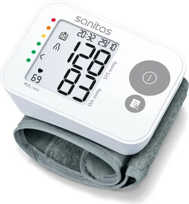 Produktbild von Sanitas SBC 22 Handgelenk-Blutdruckmessgerät (vollautomatische Blutdruck und Pulsmessung, Warnfunktion bei möglichen Herzrhythmusstörungen)