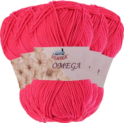 Produktbild von 5 x 100g Strickgarn Omega Häkelgarn Acrylwolle Klassikgarn Wolle unifarben, Farbwahl