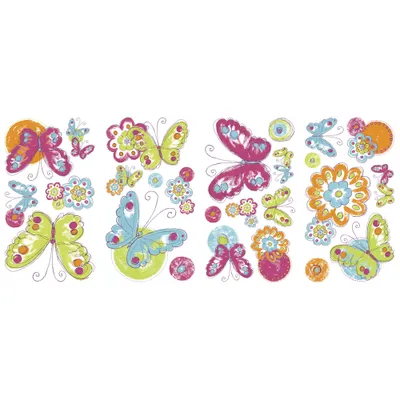 Produktbild von RoomMates -  Wandsticker Brushwork Schmetterlinge