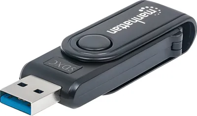 Obrázek produktu pro Manhattan 101981, MMC, MMC Mobile, MicroSD (TransFlash), MicroSDHC, MicroSDXC, RS-MMC, SD, SDHC, SDXC, Černá, 5000 Mbit/s, ABS (akrylonitril-butadien-styren), Aktivita, CE, FCC, RoHS
