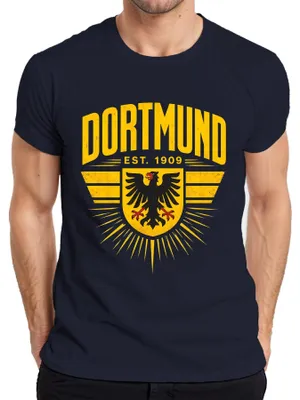 Immagine prodotto di T-shirt "Dortmund Est 1909 Adler Wappen Ruhrpott Statement", colore blu navy, taglia XL