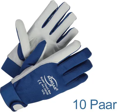 Produktbild von 10 Paar Mechanikerhandschuhe Super-Touch Größe 9 / L in Leder von Korsar