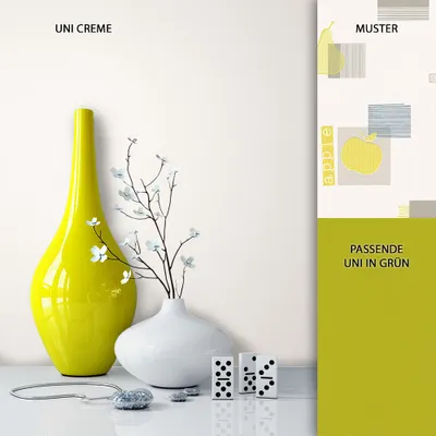 Produktbild von NEWROOM Tapete Creme Vliestapete Unifarbe - Einfarbig Uni Weiß    Unifarben