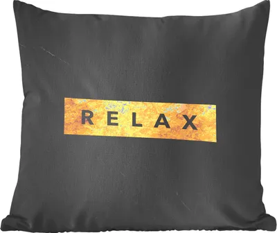 Produktbild von MuchoWow® Zierkissen Sofakissen Wohnzimmer Dekokissen 40x40 cm Zitat - Entspannen - Marmor - Foto Kissen - Schlafzimmer Dekoration