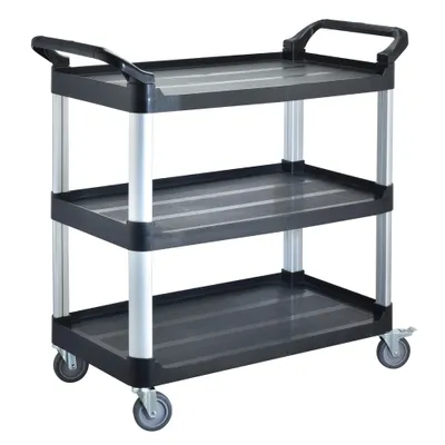 Immagine prodotto di Carrello di servizio BPT con 3 ripiani Carrello da cucina divisorio, capacità di carico 250 kg, carrello di pulizia in ristorante, carrello di sgombero della cucina della scuola dell'hotel