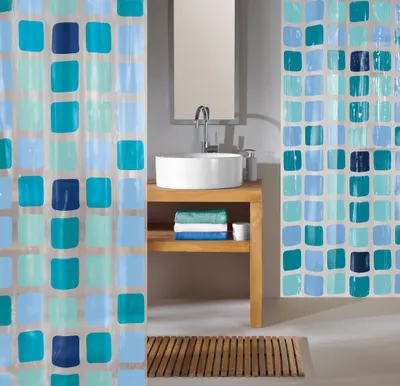 Zdjęcie produktu dla Zasłona prysznicowa Kleine Wolke PEVA SONNY Blue 180 x 200 cm