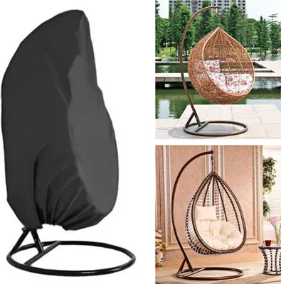 Obrázok produktu pre Kryt na závesné kreslo Patio – Ochranný obal na vonkajšie kreslo Egg, vodotesný, prachotesný, odolný, čierny, veľkosť S (115 * 190 cm)